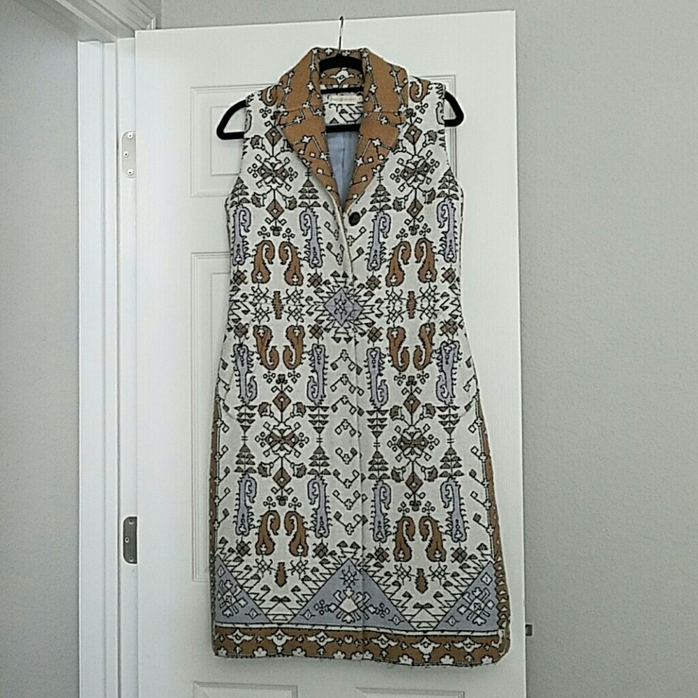 Tory Burch Long Jacquard Vest
